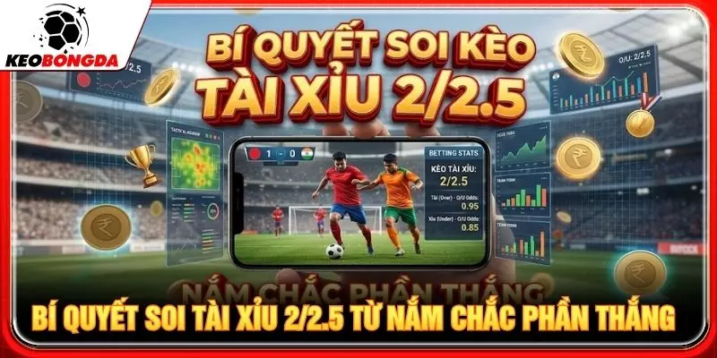 Bí quyết soi kèo tài xỉu 2/2.5 từ nắm chắc phần thắng