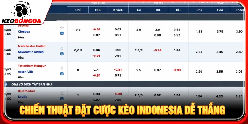 Người chơi cần phân tích trận để đặt cược kèo Indonesia